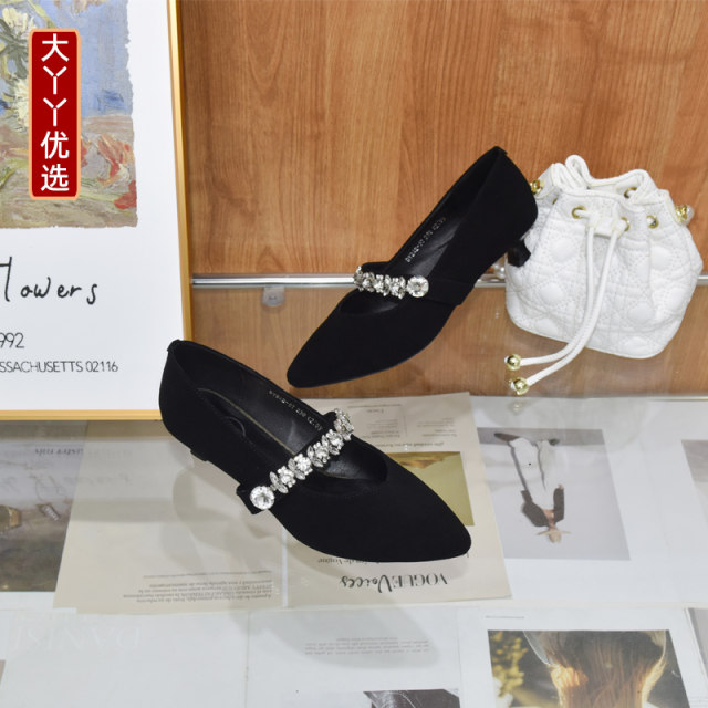 Wide fat feet large size women's shoes 41 to 43 small feet 2025 spring preferred cashmere slim heel shoes 242-57