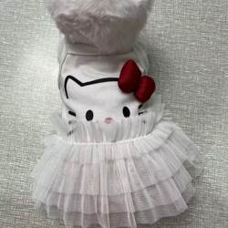 2026 New Model Pure Cotton Suspender Dress for Dogs and Cats, Suitable for Teddy, Schnauzer, Bichon, Summer Style Printed Mesh Puffy Dress