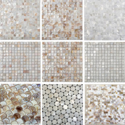 Shell Mosaic Self-Adhesive Tv Background Wall Entrance Decoration Bathroom Kitchen Tiles Waterproof Fireproof Wall Stickers