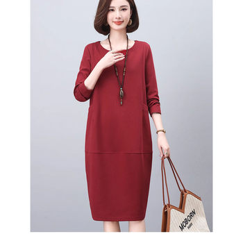 
Golanri mid-thick casual straight dress in spring, autumn and winter