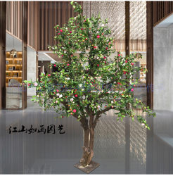 Simulated Tea Tree Indoor Artificial Tree Tea Fruit Tree Large Green Plant Artificial Hotel Mall Landscaping Decorative Tree