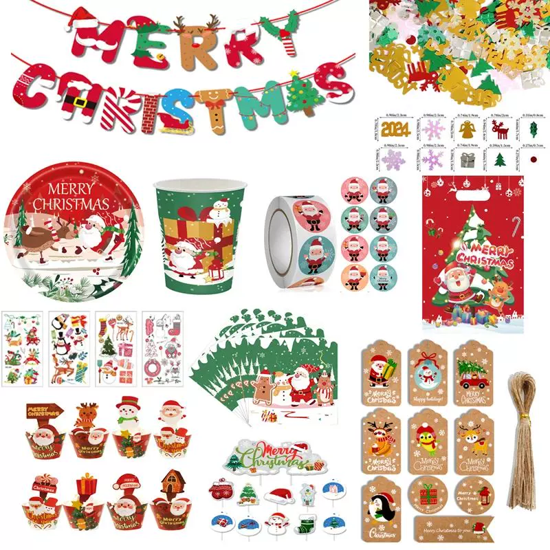 Christmas Party Supplies Xmas Disposable Tableware Christmas-Taobao