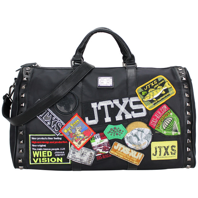 JTXS Genuine Oxford cloth travel bag embroidered handbag big shoulders and light shoulders, large -capacity short -distance travel fitness bags
