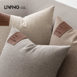 Cotton and Linen Throw Pillow for Sofa, Living Room, Light Luxury Nordic Style, Bedroom Bed Backrest Cushion, Simple Solid Color, Pillowcase Only (No Insert)