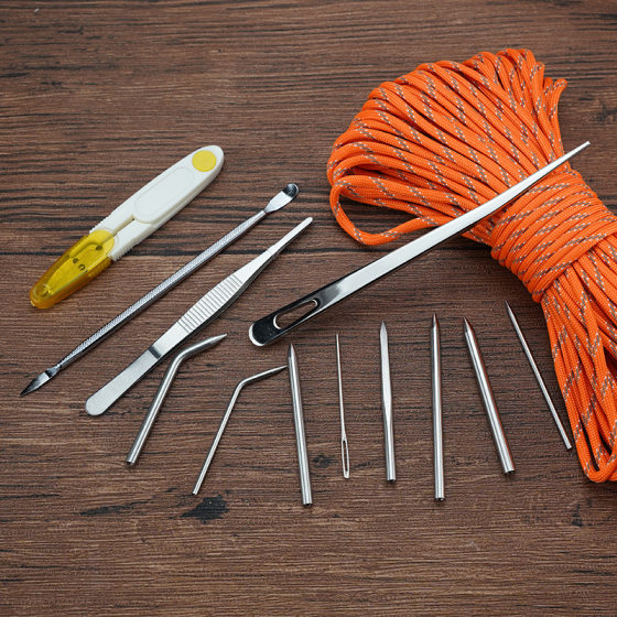 
Amazon's new paracord braided pry nail stainless steel rattan pry needle paracord needle handmade DIY