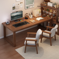 Solid Wood Core Large Board Computer Desk Desktop Bedroom Home Desk Large Long Office Desk Workbench Double-Person Gaming Table