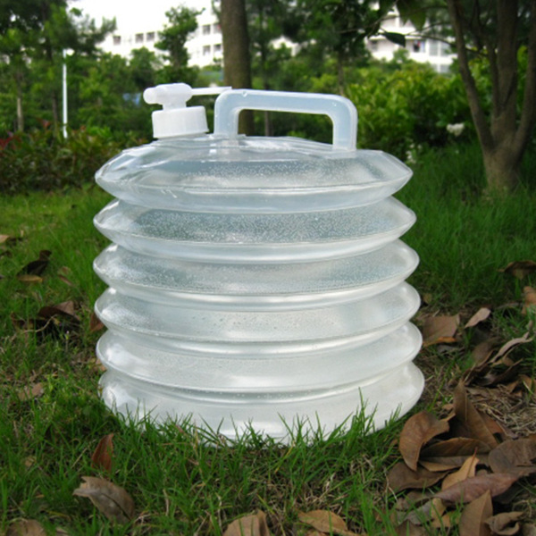 Outdoor 10l water storage bucket car foldable portable self-driving tour water storage device with tap drinking pure water bucket