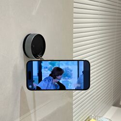 Vacuum Adsorption Phone Holder, Kitchen Wall-Mounted Suction Cup Magnetic Holder, Photo-Taking Gadget, Travel Folding Stand