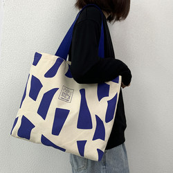 Commuting Large-Capacity Single-Shoulder Canvas Bag for Male and Female Students to Carry Books to Class, Single-Shoulder Tote Bag, 2025 Spring and Summer New Style