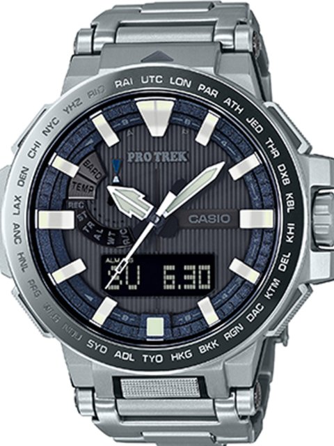 Casio mountaineering titanium alloy PRX-8000GT-7PR/yt-1B/7A solar radio wave outdoor men's watch
