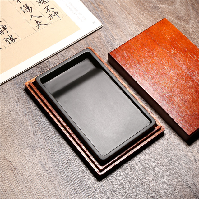 Anhui She Inkstone Natural raw stone inkstone, calligraphy and painting ...
