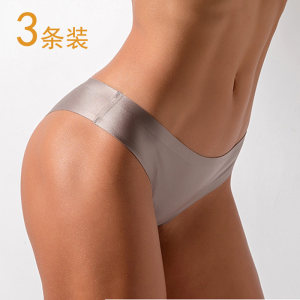 3 pieces of European and American ice silk, one -piece non -trace hidden hip trousers sexy thong female sports T pants female
