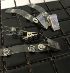  Rust-Proof Metal Badge Holder Id Card Holder/Factory Badge Holder/Thickened Spring English Iron Clip