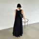 ELSISSI spring new product temperament simple casual V-neck long skirt women's fashionable vest big sway dress ES8382