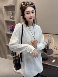 【Special Offer】 European Style Early Spring New Chinese Embroidery Patchwork Long Sleeve T-Shirt, Stylish and Fashionable Loose Top