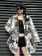 Women's loose slim plaid tops with long sleeves dovetail print thick cardigan 2024 winter new product trend