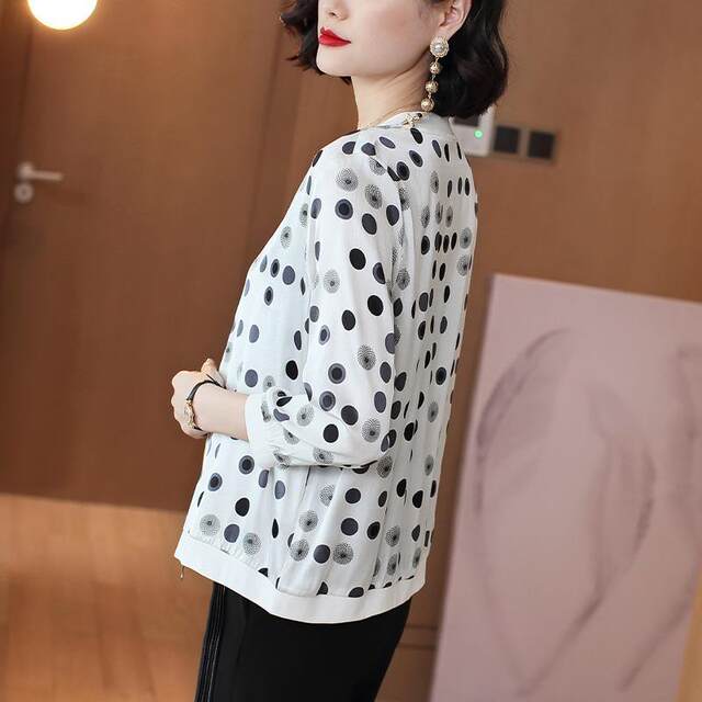 Large size loose UV protection short jacket for women summer print thin chiffon cycling long sleeve sun protection clothes for women
