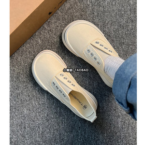 
Ugly and cute mango big-head canvas shoes for women 2026 new thick-soled breathable lazy one-legged casual board shoes
