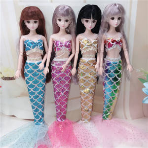 30 cm Mermaid can wear, take off, dress, dress mermaid princess soft cloth magic post two -piece free shipping new model
