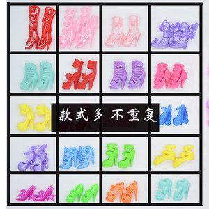 
30CM doll accessories high heels transparent crystal shoes play house girl toy bag clothes skirt hanger