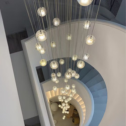 Staircase Chandelier Modern Light Luxury Crystal Long Chandelier Duplex Minimalist Living Room High Ceiling Simple Villa Lighting Fixtures