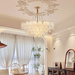 French-Style Light Luxury Crystal Living Room Chandelier, Cream-Style Bedroom Lamp, 2025 New Model, Luxurious Atmosphere, High-End Main Light