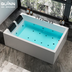 Quin One-Piece Seamless Double-Person Acrylic Massage Bathtub with Large Space for Guesthouses, Hotels, and Home Use with Constant Temperature