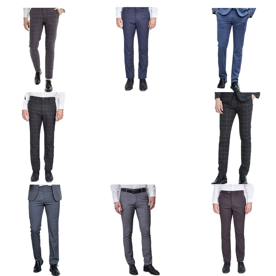 
[Trousers cut off size clearance] Ancient shark solid color, plaid, vertical pattern trousers for men's business commuting spring and autumn new styles