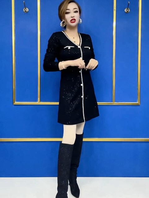 Korean summer fashion black organza star dress SD02451