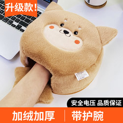 New Winter USB Heated Mouse Pad with Wrist Rest, Extra Large, Plush and Thick, Cartoon Design, Heating for Winter, Computer Heating Hand Warmer, Cute Anti-Freeze Gloves for Men and Women, Detachable and Washable, Thermal Insulation Gadget