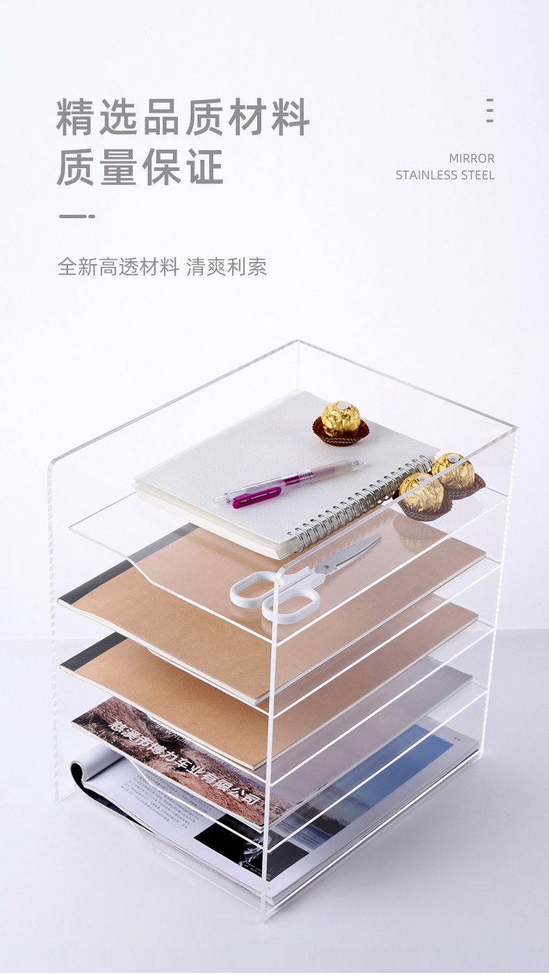 Organizador De Escritorio Metálico Con Bandeja - Incluye Clips, Estilo 'Mail', Blanco, Ideal Para Documentos Y Sobres