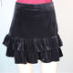Temperament simple golden velvet skirt for women in spring and summer versatile ruffle hem high waist temperament hip-cover short skirt a-shaped
