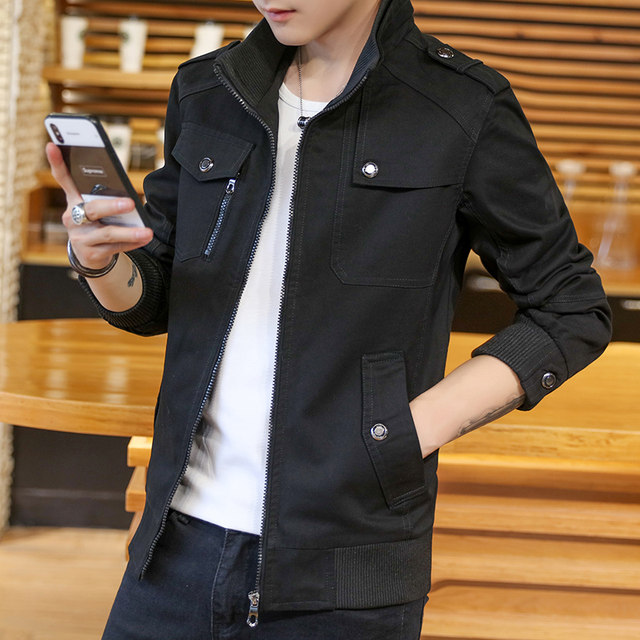 Men's Jacket 2019 Spring New Korean Style Slim Trendy Handsome Cotton ...