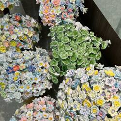 Jingdezhen Hand-Made Ceramic Bouquet Eternal Flower Artificial DIY Bridal Bouquet Gift Decoration Ornament