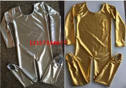 Spring and Autumn Children's Dance Base Layer Clothing, Gold Base Layer Shirt, Gymnastics Suit, One-Piece Practice Suit, Silver Dance Base Layer Clothing