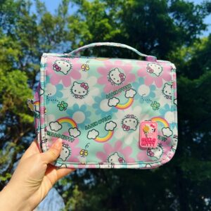 
Japanese cute rainbow cat large capacity folding hanging makeup bag multifunctional travel business trip washing and storage bag