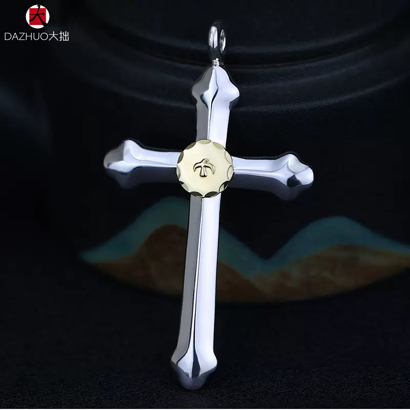 大拙高橋吾郎goro's點金飛鳥印臺十字架吊墜925純銀goros手工銀飾