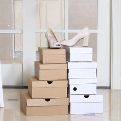 Flip-Top Shoe Box, Thickened for Packaging and Shipping, Children's Shoes and Boots Storage Box, Dustproof Folding Paper Box, Storage Solution, Printable