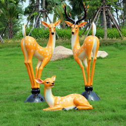 Creative Abstract Deer Sculpture Fiberglass Mall Display Garden Landscape Crafts Outdoor Garden Ornaments