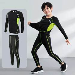 Children's Quick-Drying Clothing, Basketball, Football, Running Training Clothes, Boys and Girls, Autumn and Winter Long-Sleeved Base Layer Bodysuit, Sports Suit