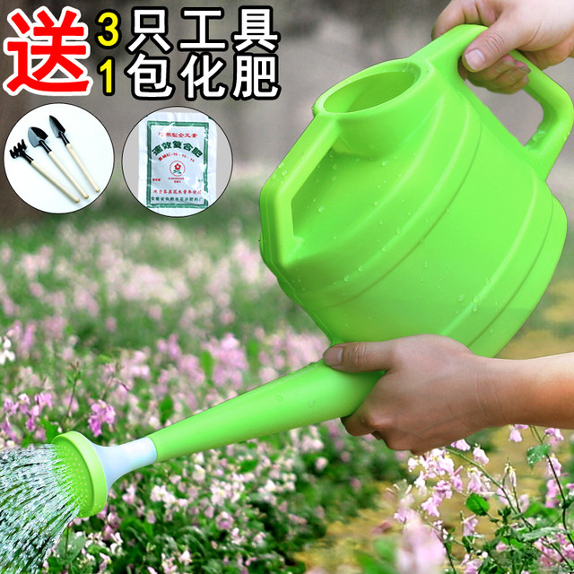 Thickened sprinkler kettle, large flower watering kettle, plastic watering kettle, long mouth shower kettle, gardening vegetable watering kettle, household watering kettle