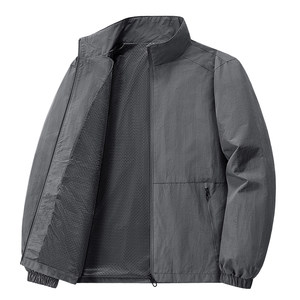 
Spring and Autumn Thin Men's Jacket Outdoor Sports Leisure Lapel Loose Large Size Multi-Pocket Middle-aged and Elderly Dad Jacket