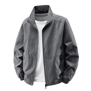 
Spring and Autumn Thin Men's Jacket Outdoor Casual Stand Collar Loose Large Size Multi-Pocket Middle-aged and Elderly Dad Jacket