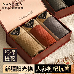 Nanjiren High-End Men's Underwear Pure Cotton Antibacterial 2026 New Men's Boxer Briefs Flat-Angle Shorts Pb