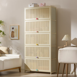 Creative Cream-Colored New Chest of Drawers Living Room Bedroom Storage Cabinet Simple Modern Bookcase Multifunctional Cabinet Cupboard