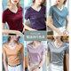 Danyu purple pure cotton short-sleeved T-shirt for women's summer 2025 new mercerized cotton V-neck T-shirt to make you look slim and fat on your shoulder top