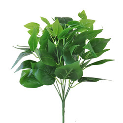 Single Leaf Green Plant Flower Arrangement Artificial Flower Faux Small Bouquet Plastic Flower Bunch Green Plant Green Leaf Fake Grass Decoration