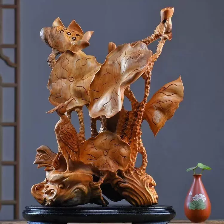 崖柏 刀彫 時代物 紅木 松根 堅木 彫り 花台 木彫 香炉台 唐物