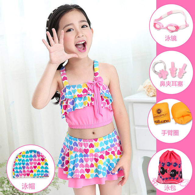 Girls Swimwear 2025 New Split Skirt Baby Princess Summer Middle and Large Children's Bikini Children's Swimwear