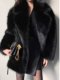 New imitation fox fur high-end fur coat for women in autumn and winter, mid-length loose lapel young fur coat